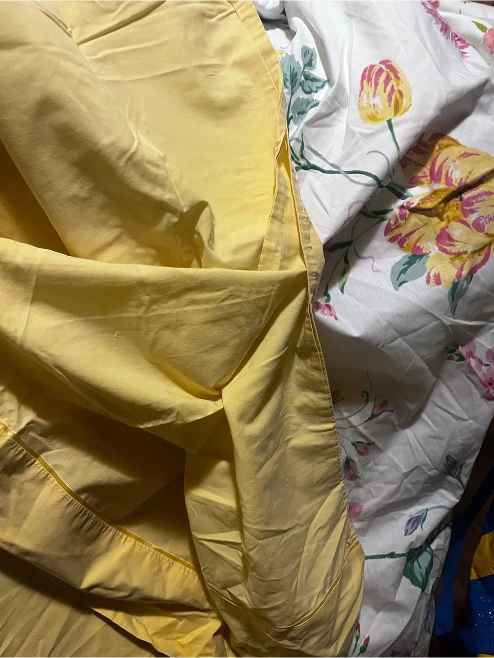 Vintage Martex Yellow Twin size Flat sheet- Flaw